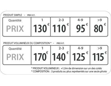 tarifs pack shots