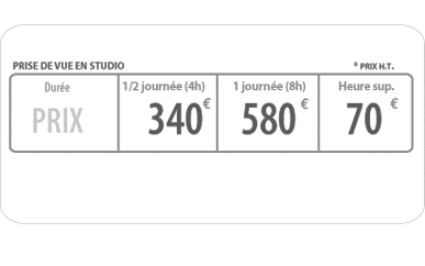 Tarif Photo studio